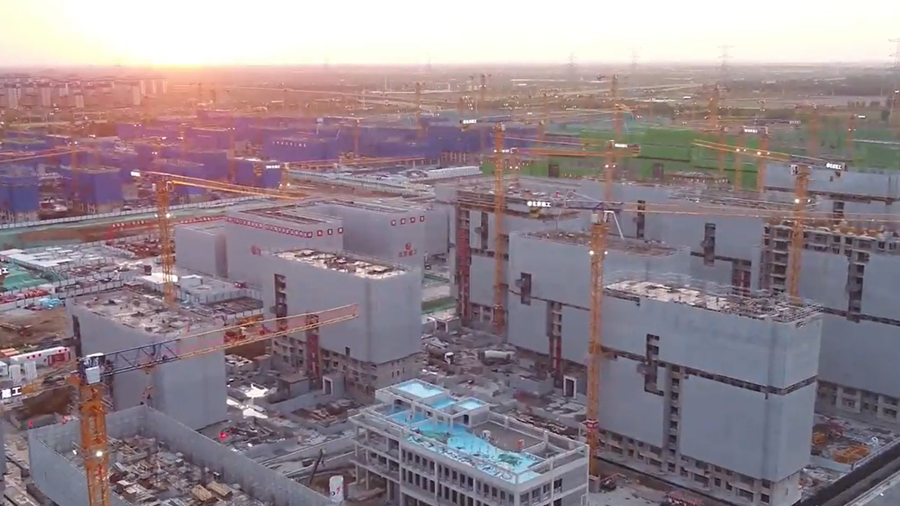 雄安新區(qū)大河片區(qū)安置房及配套設(shè)施工程標(biāo)段五項目完成主體結(jié)構(gòu)全面封頂